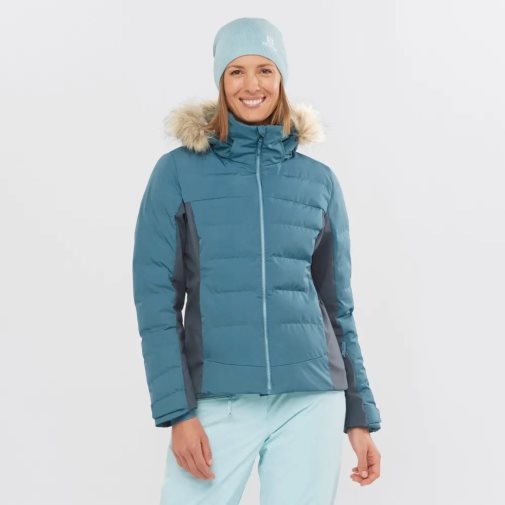 Turquoise Salomon Stormcozy Insulated Hoodie Women's Ski Jackets | PH 51682L